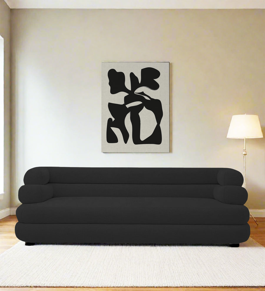 Wener 3 Seater Fabric Sofa - Bitter Black by Febonic Living