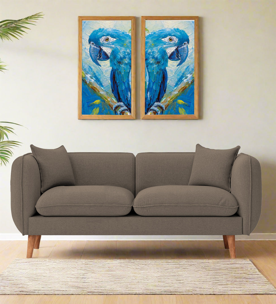 Reva  2 Seater Fabric Sofa - Hazel Beige by Febonic Living