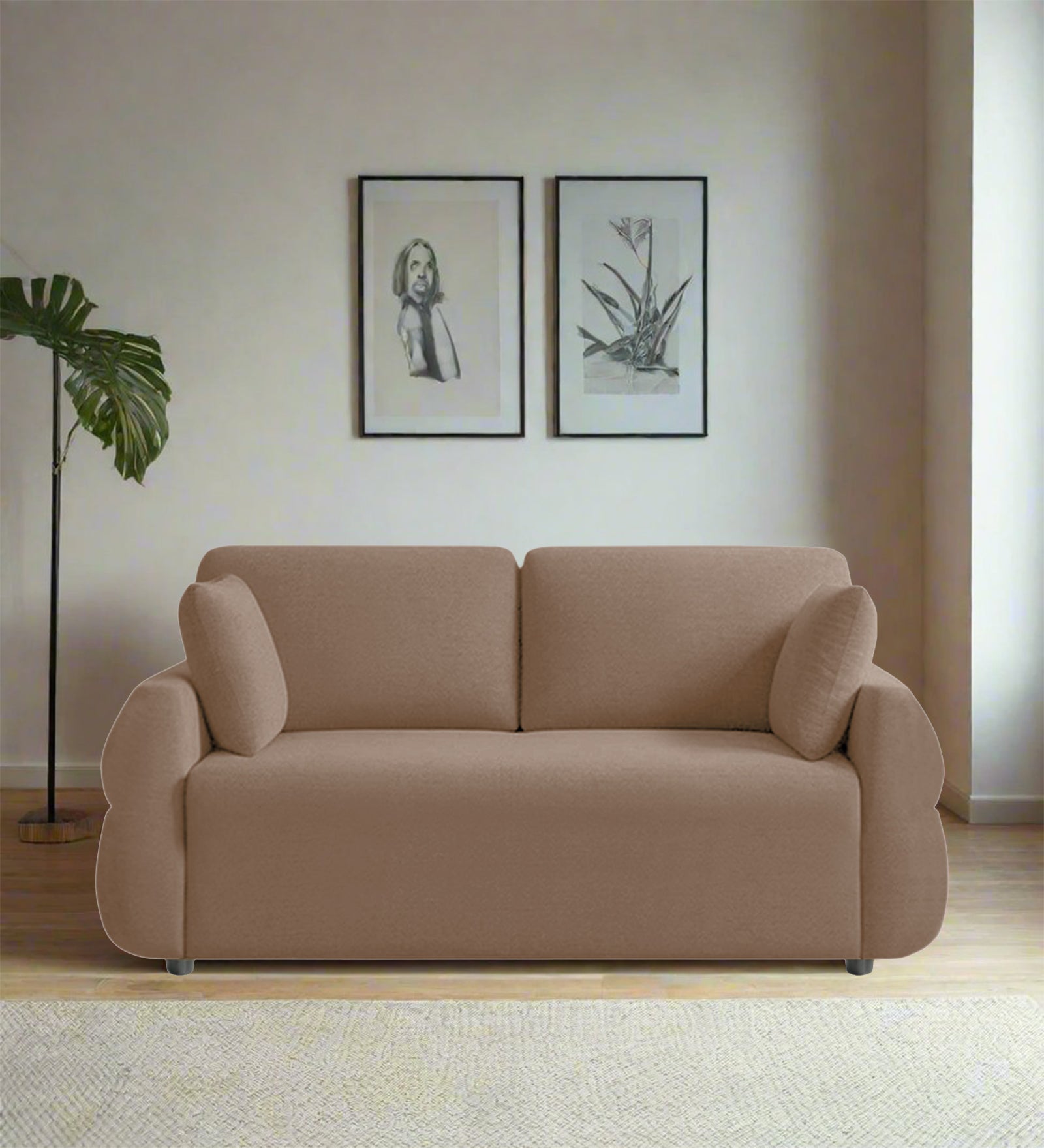 Jack Fabric 2 Seater Sofa In Cookie Beige Colour