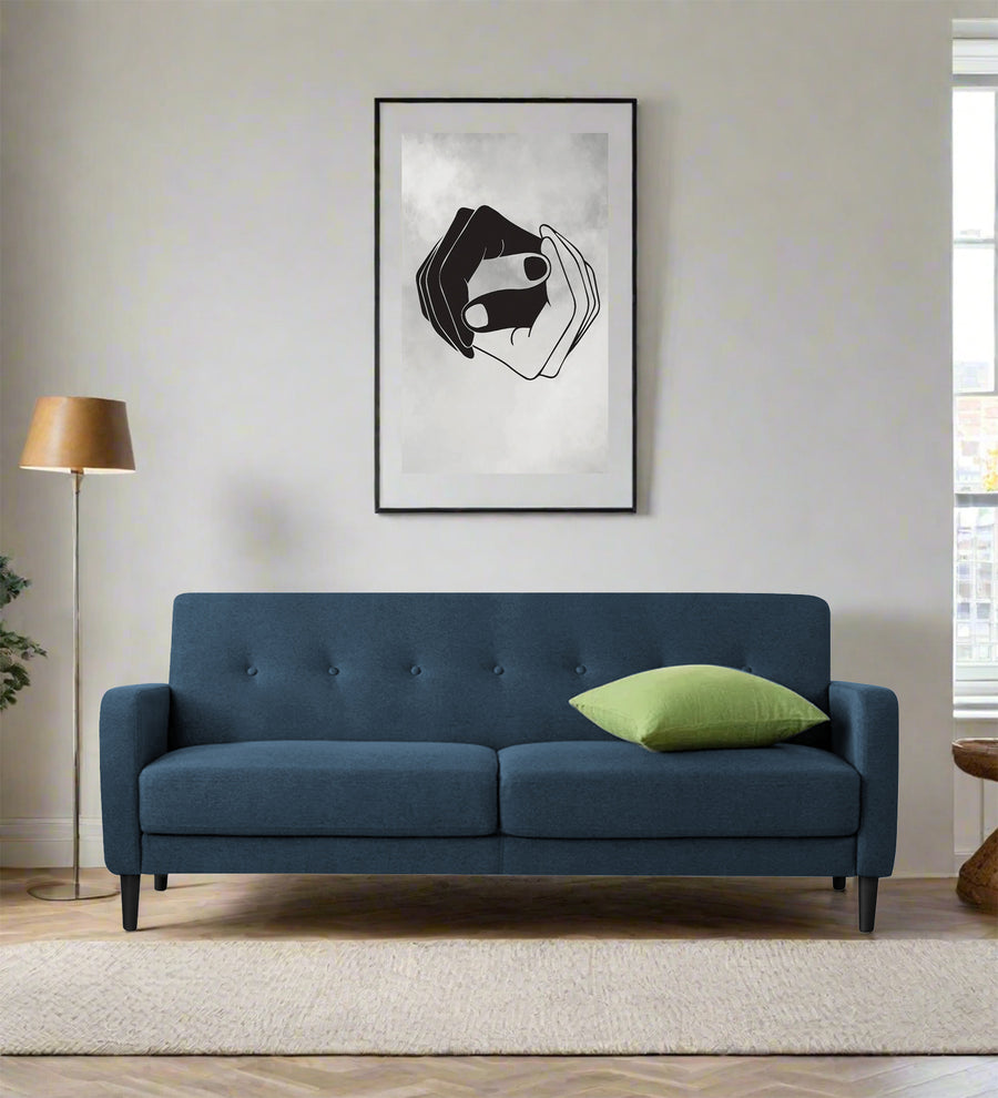 Marq 3 Seater Fabric Sofa - Light Blue by Febonic Living