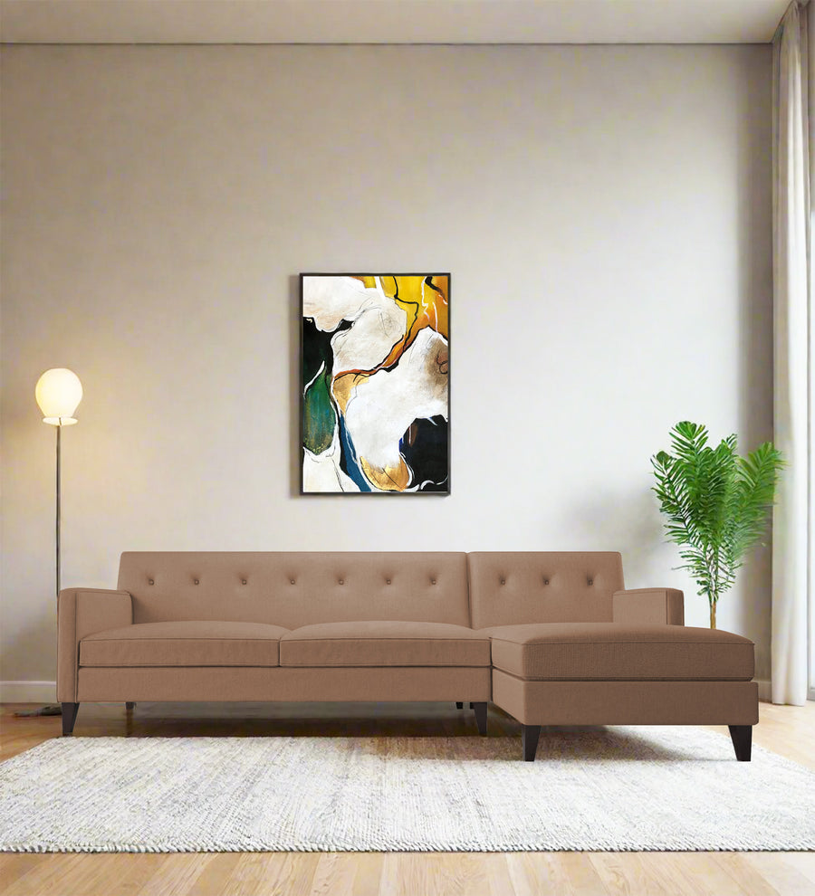 Miller  LHS  (3+Lounger) Fabric Sectional Sofa - Cosmic Beige by Febonic Living