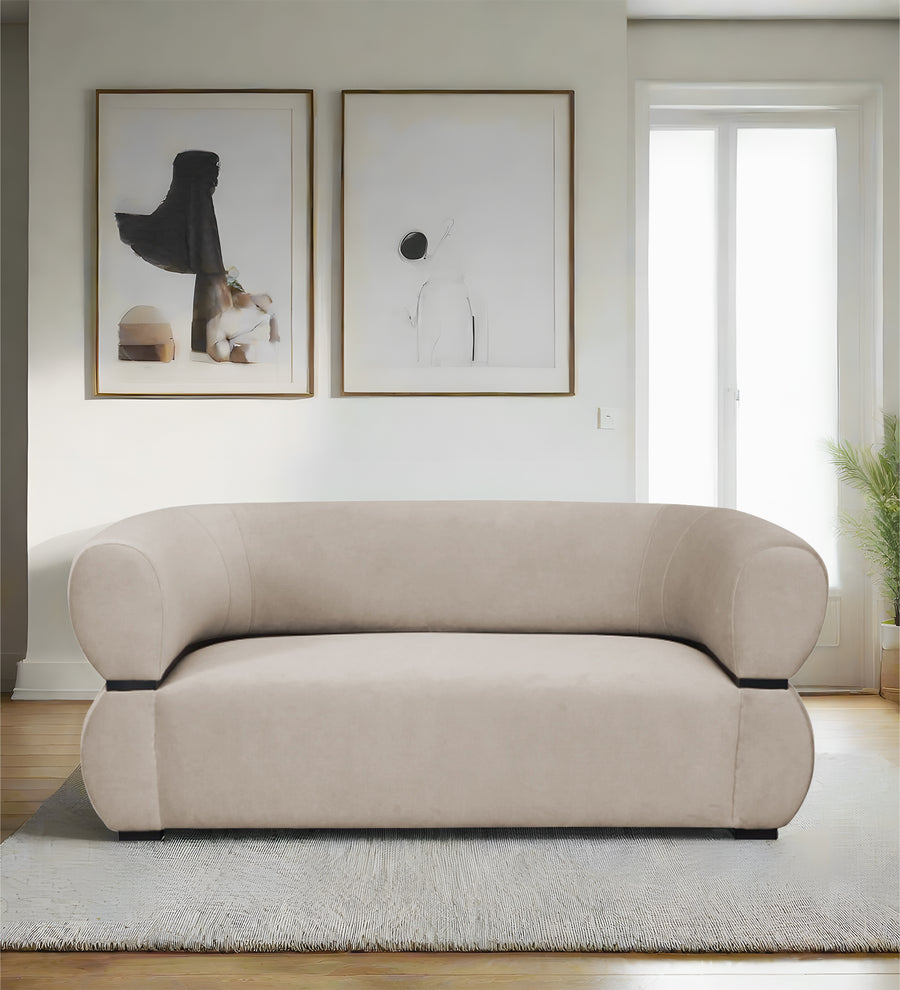 Kula  2 Seater Velvet Sofa - Cream Beige by Febonic Living