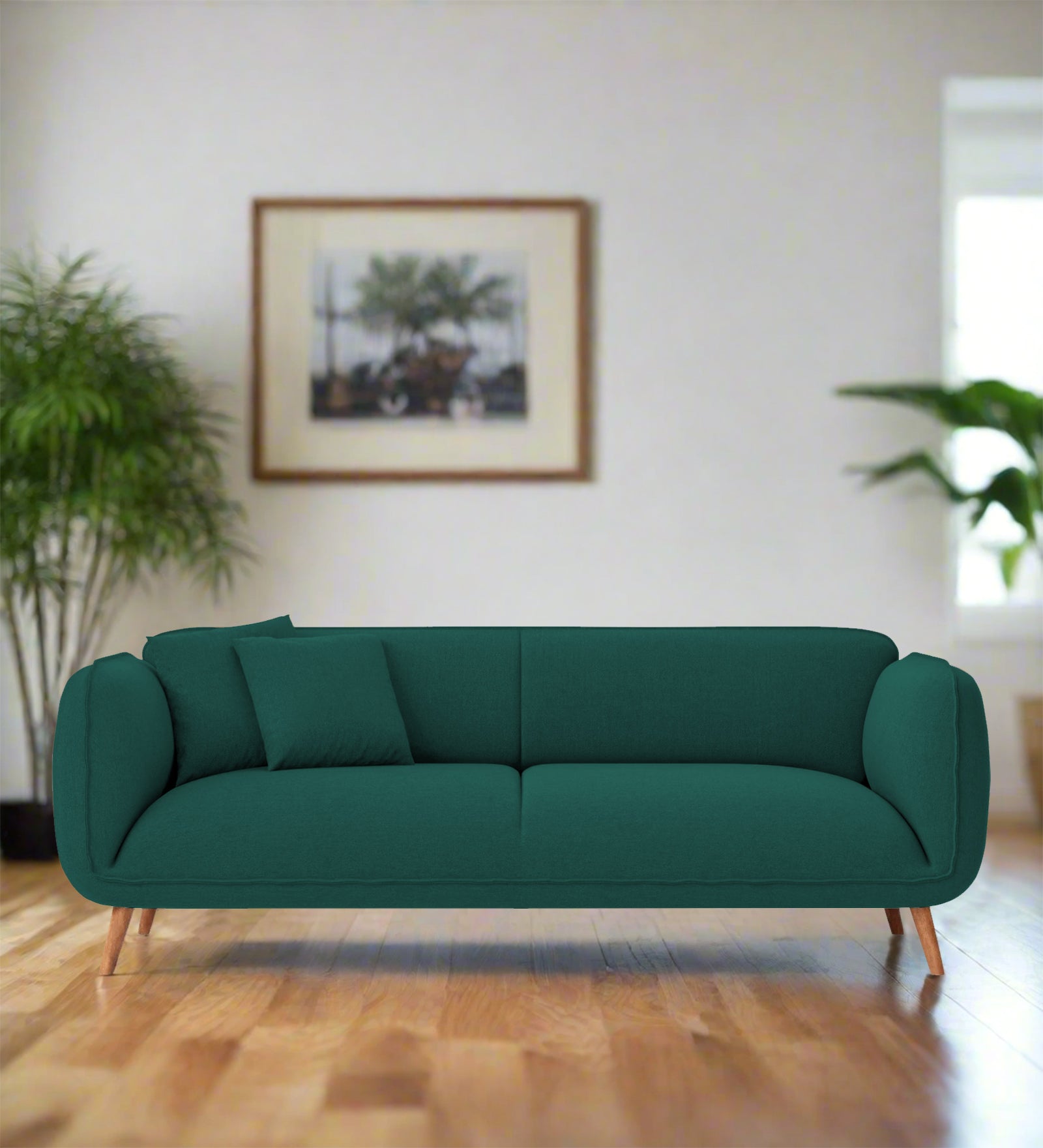 Zia Fabric 3 Seater Sofa In Sage Green Colour