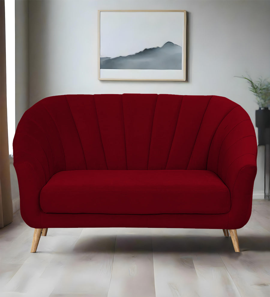 Kaylee  2 Seater Velvet Sofa - Cherry Red by Febonic Living