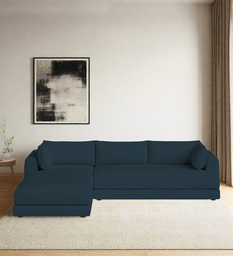 Ziggy  RHS  (3+Lounger) Fabric Sectional Sofa - Cool Blue by Febonic Living