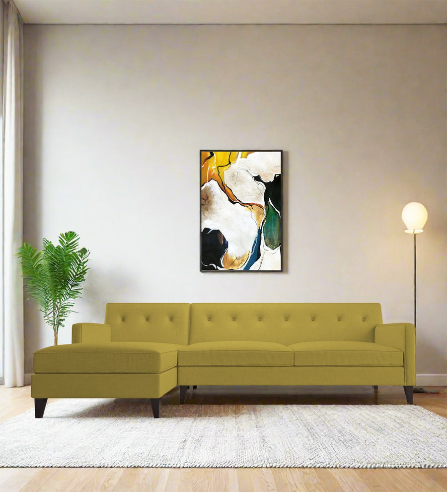 Miller  RHS  (3+Lounger) Fabric Sectional Sofa - Parrot Green by Febonic Living