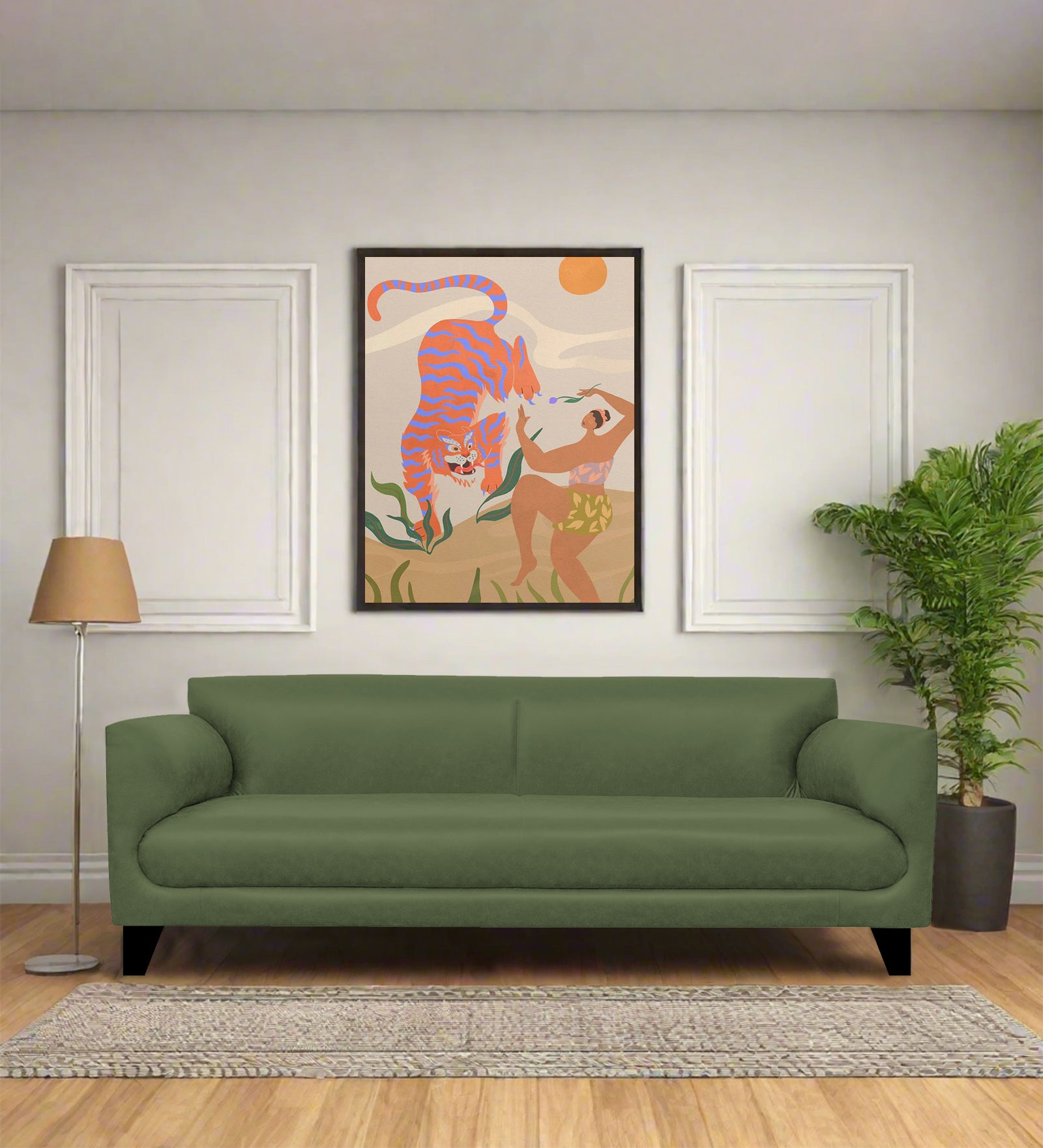 Convi Leatherette 3 Seater Sofa in Moss Green Colour