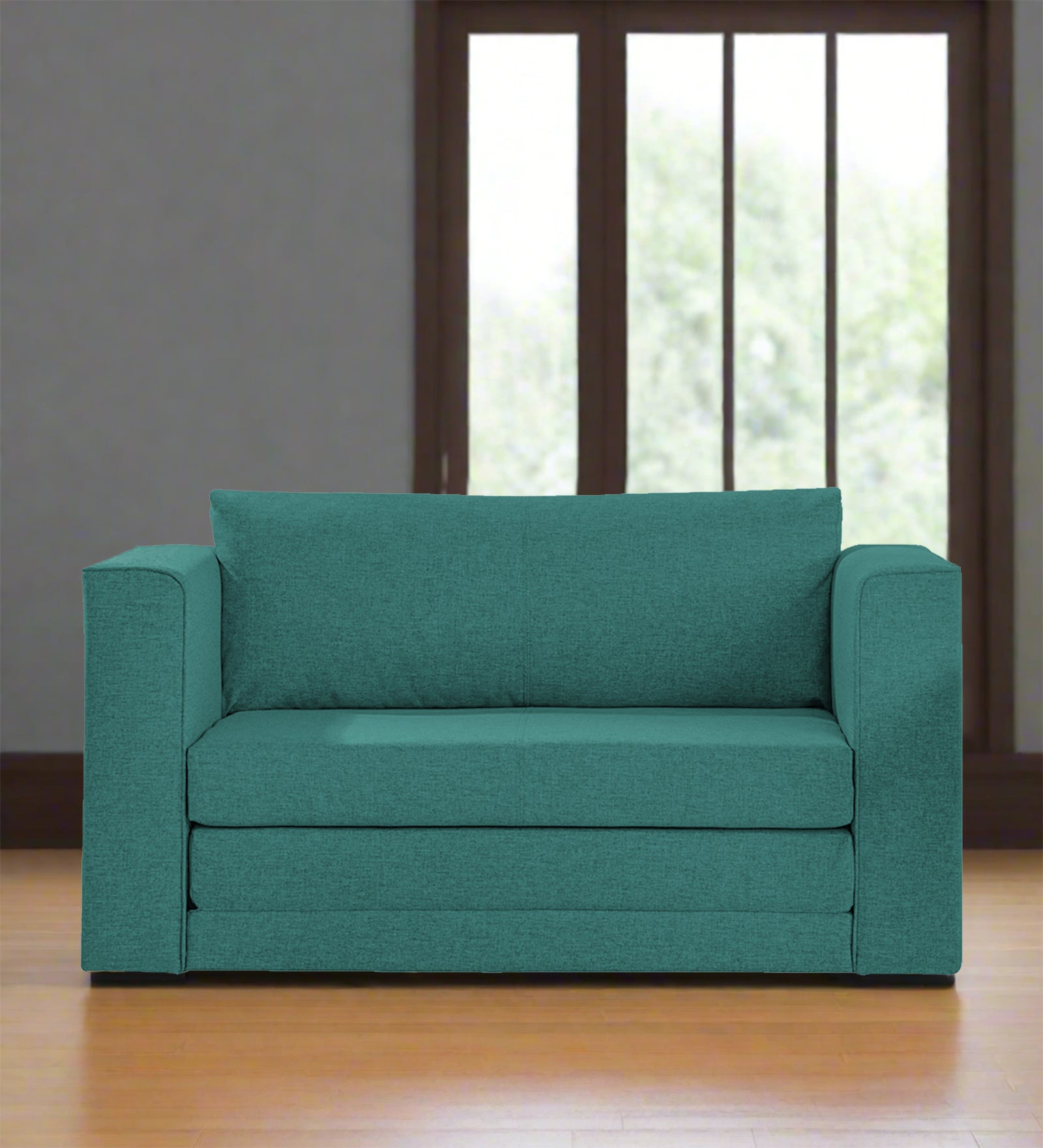 Kenia Fabric 2 Seater Folding Sofa Bed in Sea Green Colour