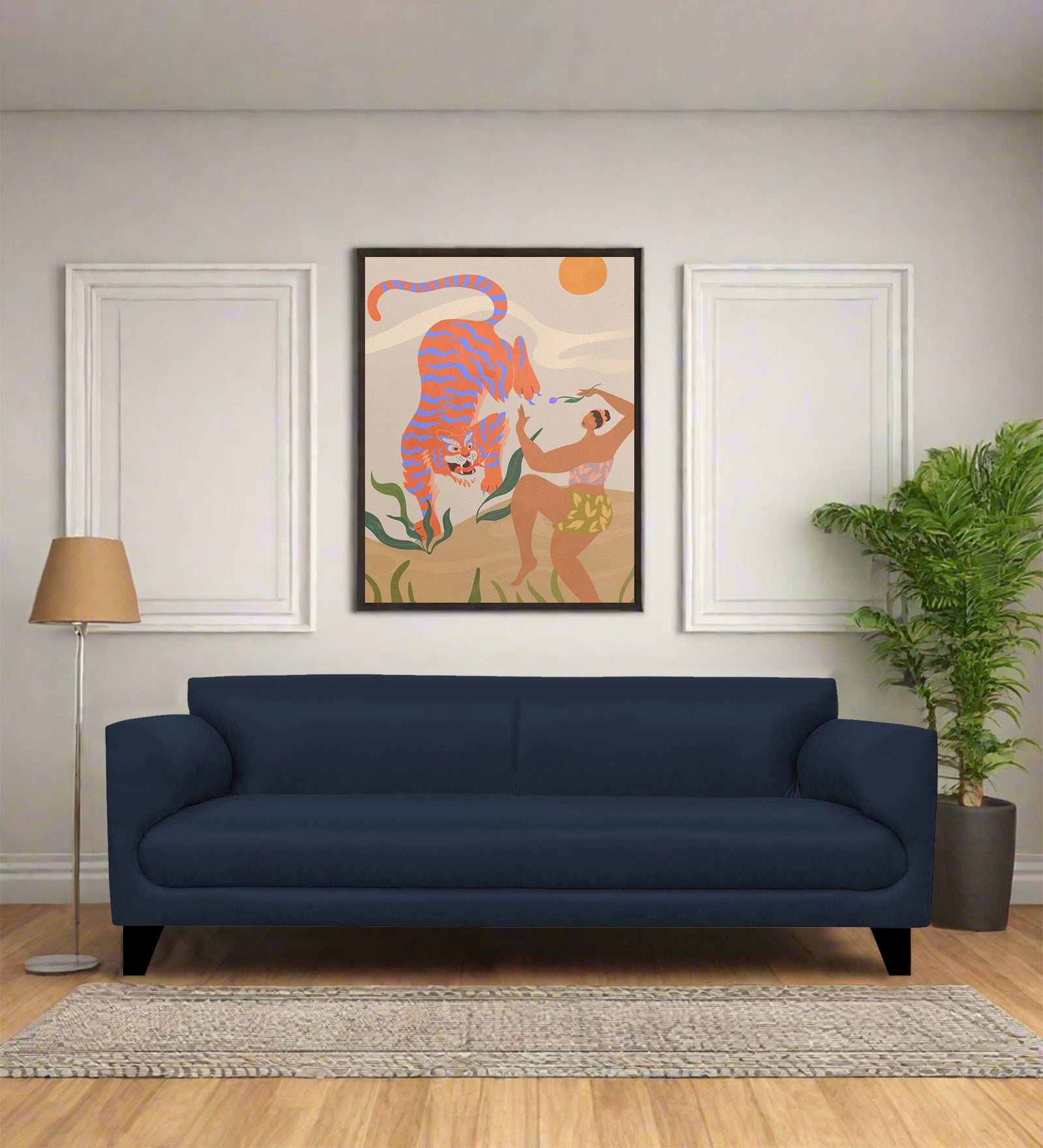 Convi Leatherette 3 Seater Sofa in Berry Blue Colour