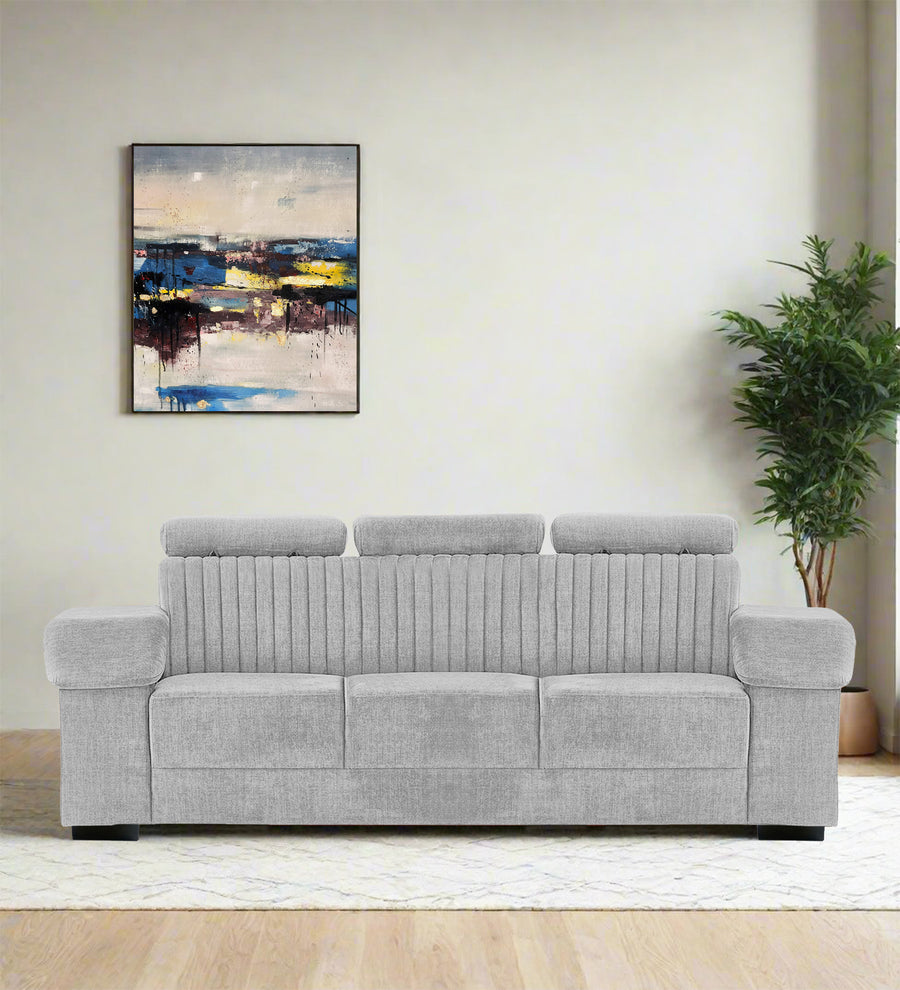 Draco 3 Seater Fabric Sofa - Lit Grey by Febonic Living