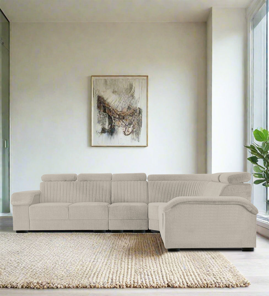 Draco  6 Seater Corner Fabric Sofa - Ash Grey by Febonic Living