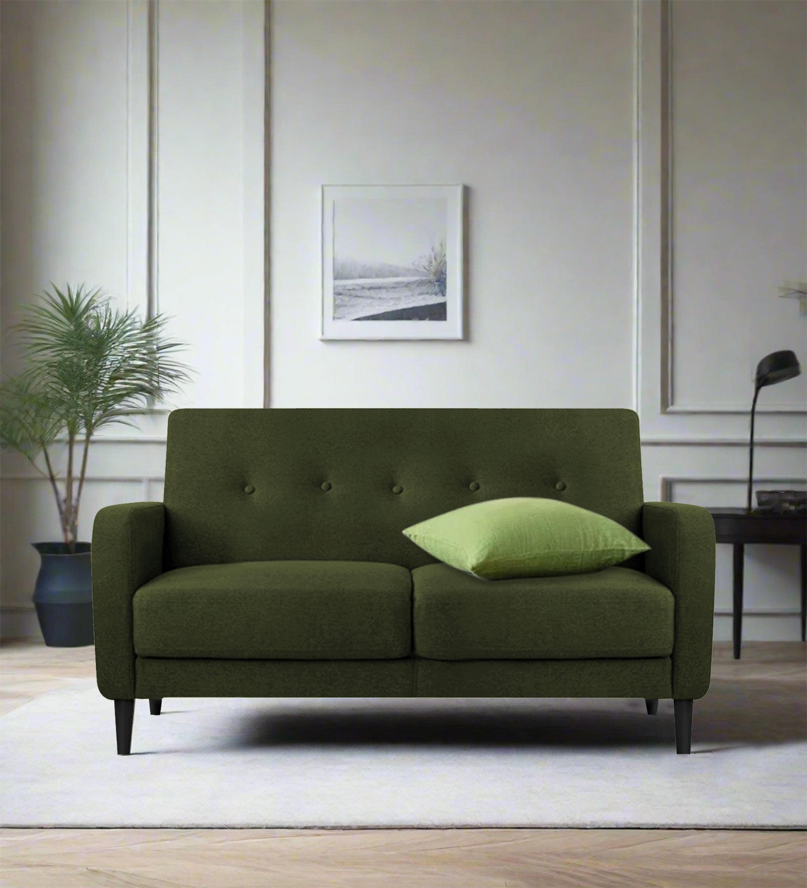 Marq Fabric 2 Seater Sofa in Olive Green Colour