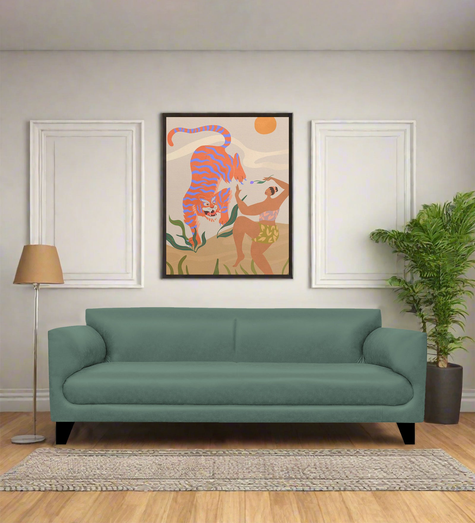Convi Leatherette 3 Seater Sofa in Mint Green Colour