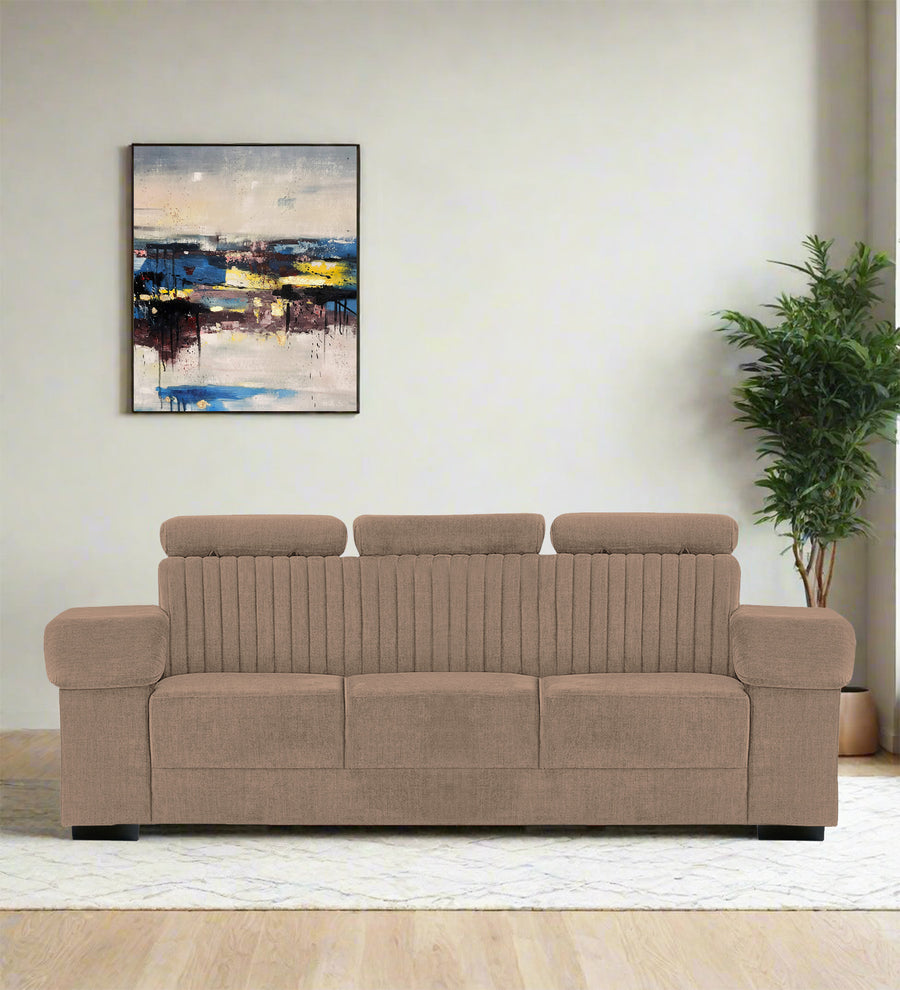 Draco 3 Seater Fabric Sofa - Cookie Beige by Febonic Living