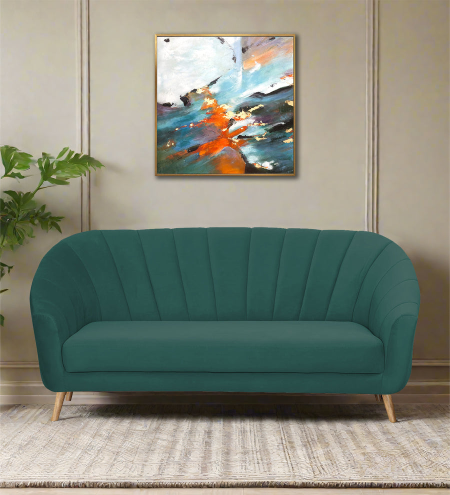 Kaylee 3 Seater Velvet Sofa - Pine Green by Febonic Living