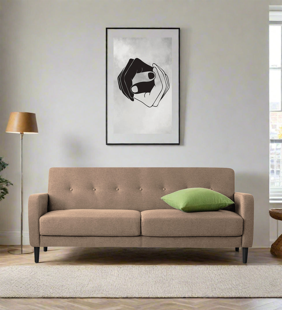 Marq 3 Seater Fabric Sofa - Cookie Beige by Febonic Living