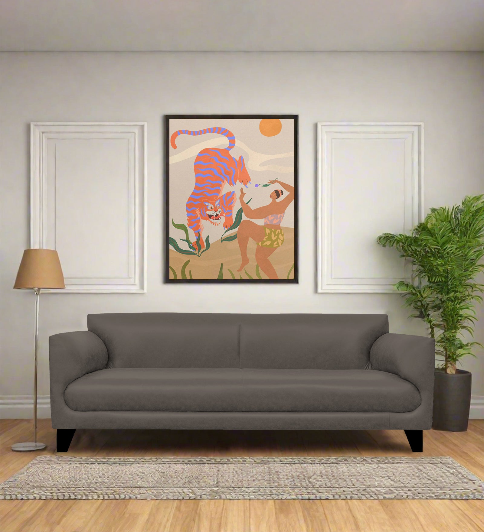 Convi Leatherette 3 Seater Sofa in Shark Grey Colour
