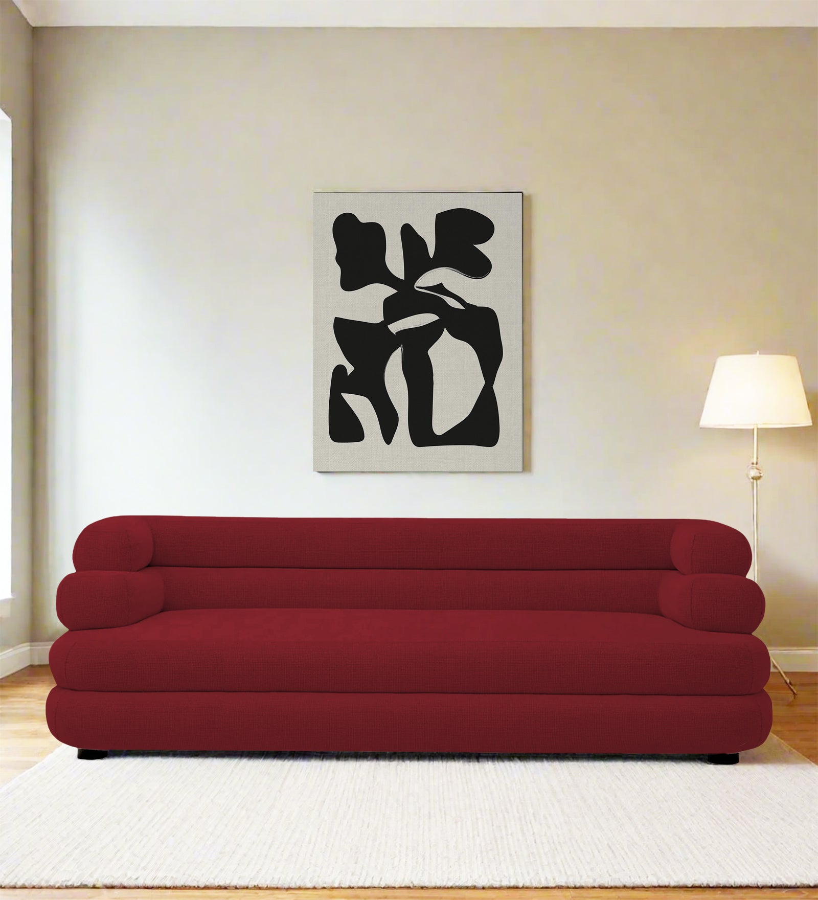 Wener Fabric 3 Seater Sofa in Chilli Red Colour