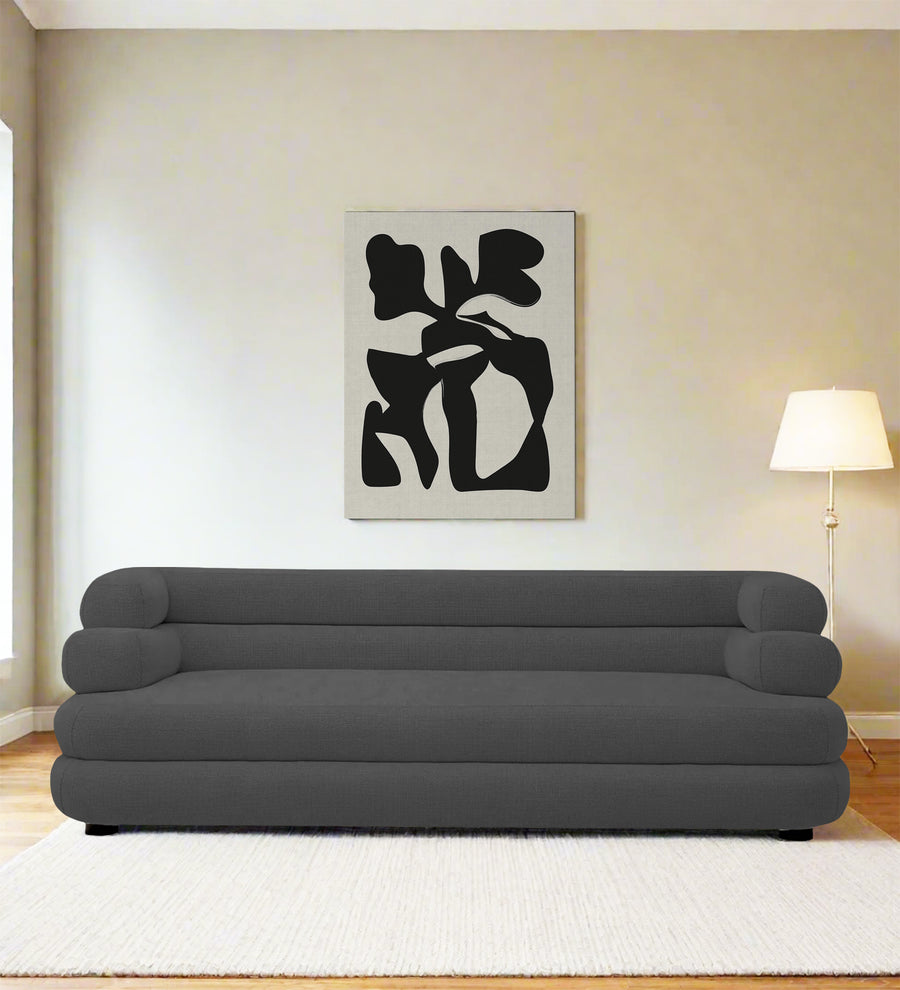 Wener 3 Seater Fabric Sofa - Stone Grey by Febonic Living