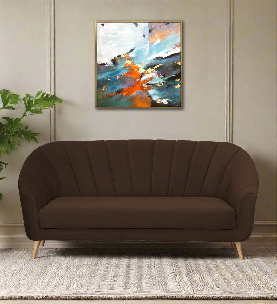 Kaylee 3 Seater Velvet Sofa - Chocolate Brown by Febonic Living