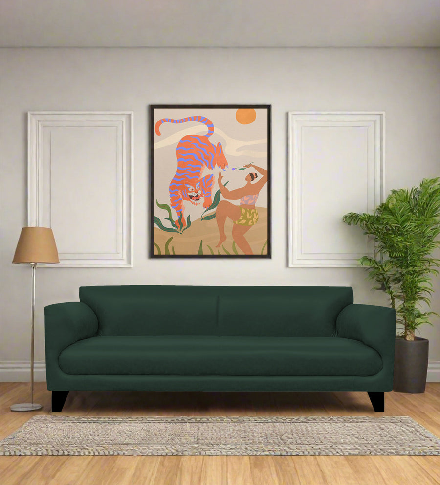 Convi 3 Seater Leatherette Sofa - Basil Green by Febonic Living