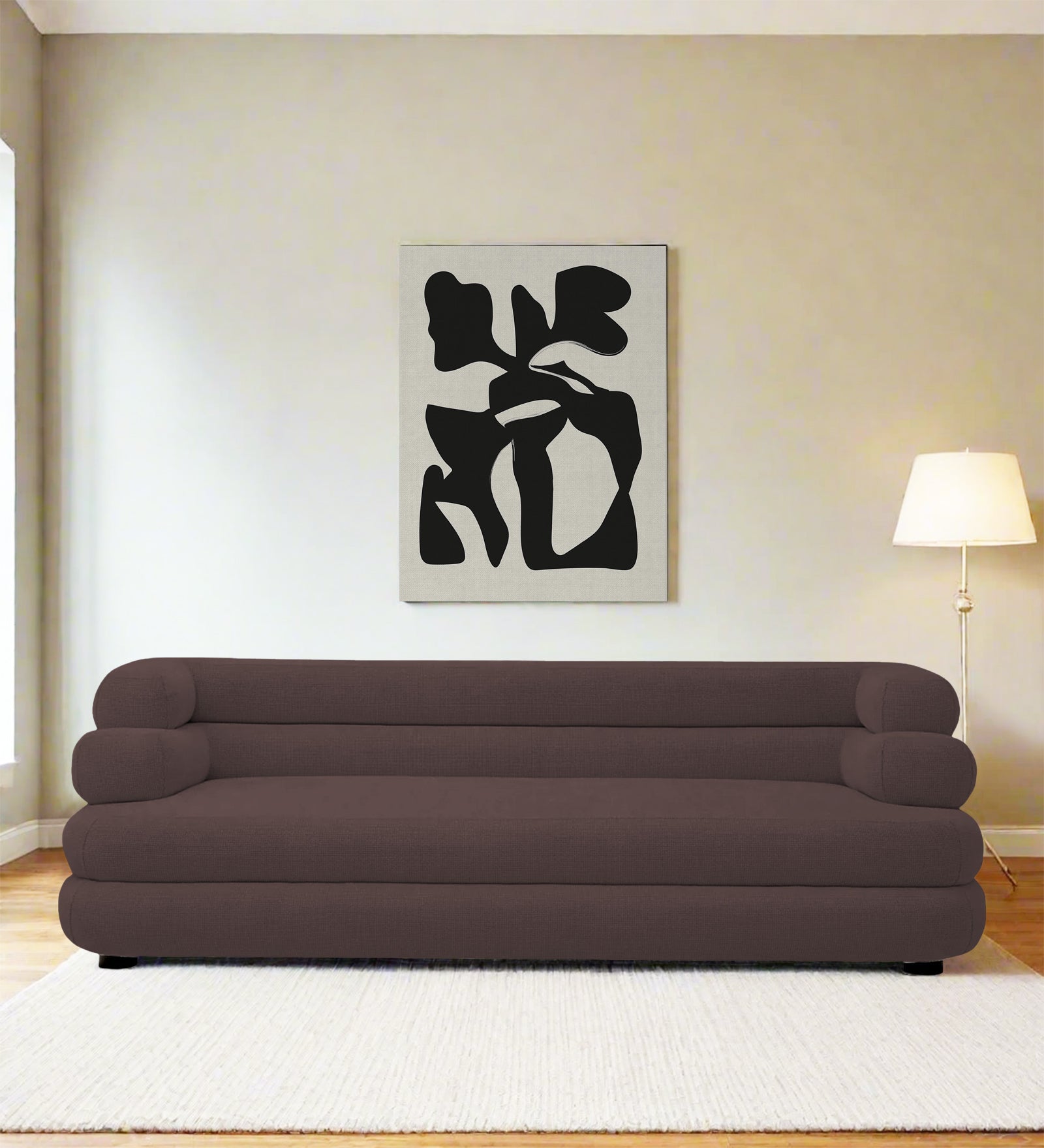 Wener Fabric 3 Seater Sofa in Night Brown Colour