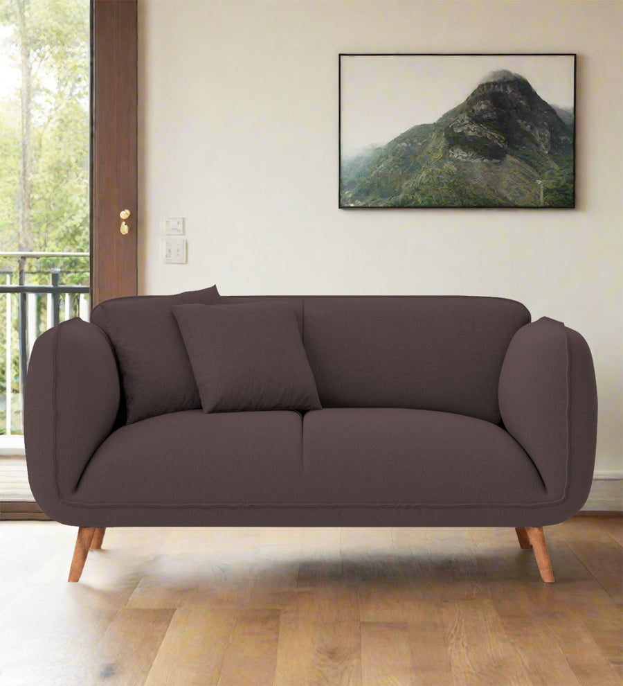 Zia  2 Seater Fabric Sofa - Night Brown by Febonic Living