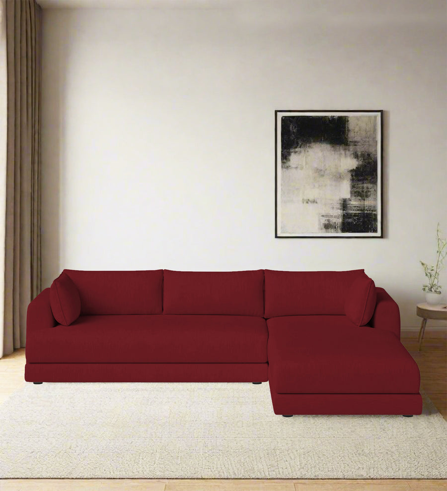 Ziggy  LHS  (3+Lounger) Fabric Sectional Sofa - Chilli Red by Febonic Living