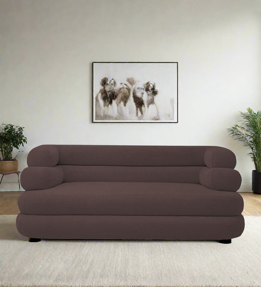 Wener  2 Seater Fabric Sofa - Night Brown by Febonic Living