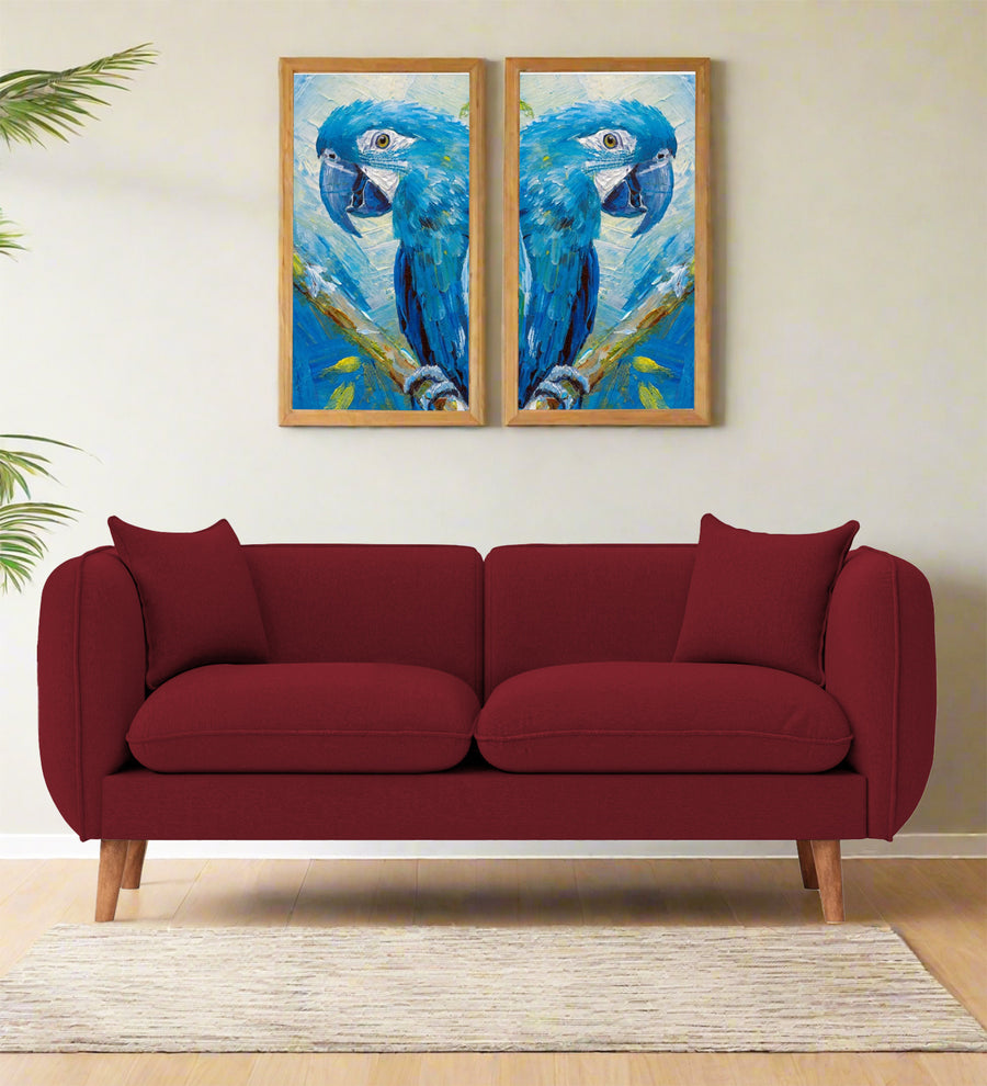 Reva  2 Seater Fabric Sofa - Chilli Red by Febonic Living