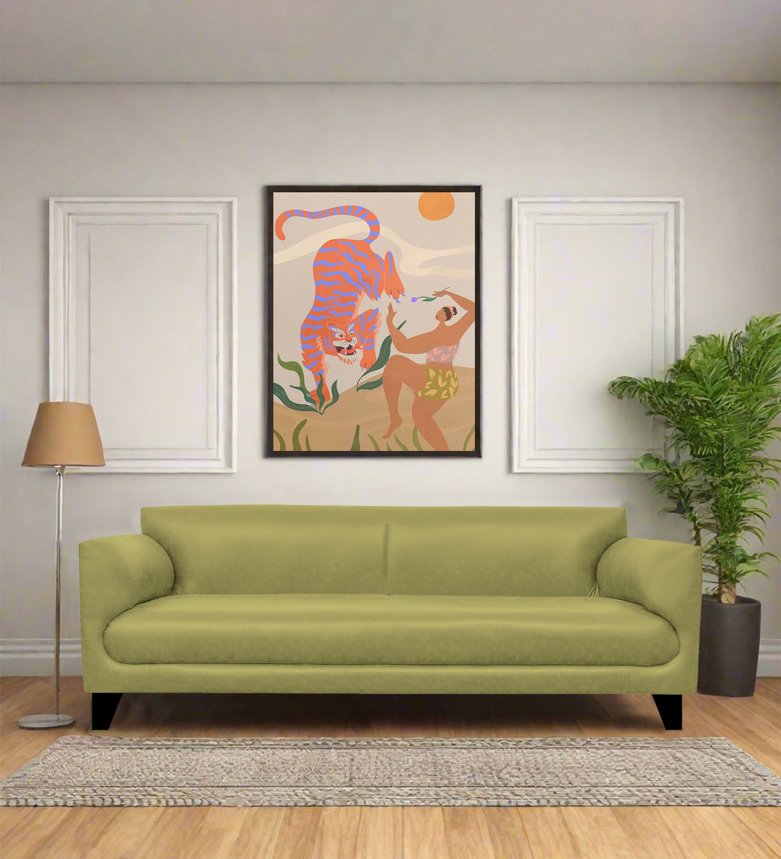 Convi Leatherette 3 Seater Sofa in Spring Green Colour