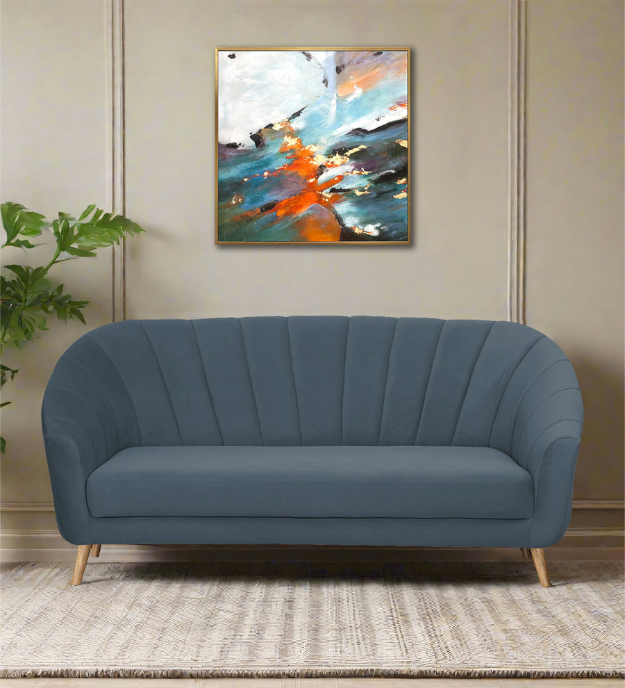 Kaylee 3 Seater Velvet Sofa - Oxford Blue by Febonic Living