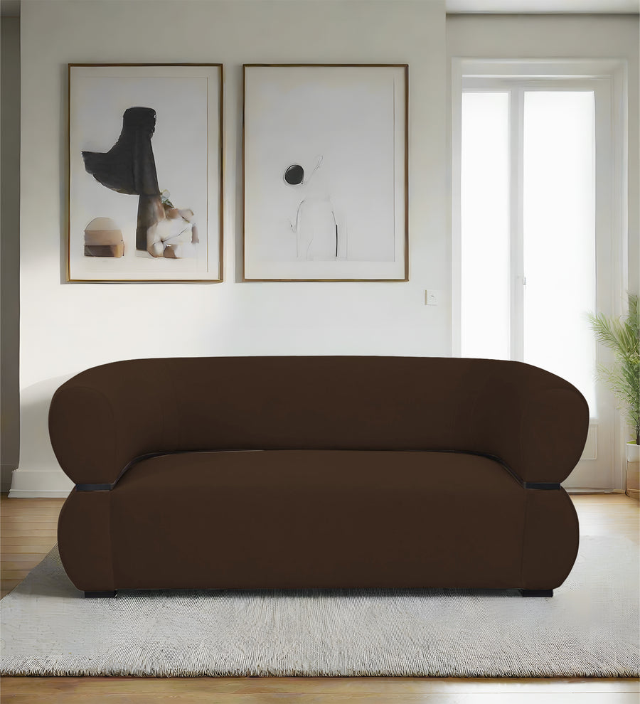 Kula  2 Seater Velvet Sofa - Cholocate Brown by Febonic Living