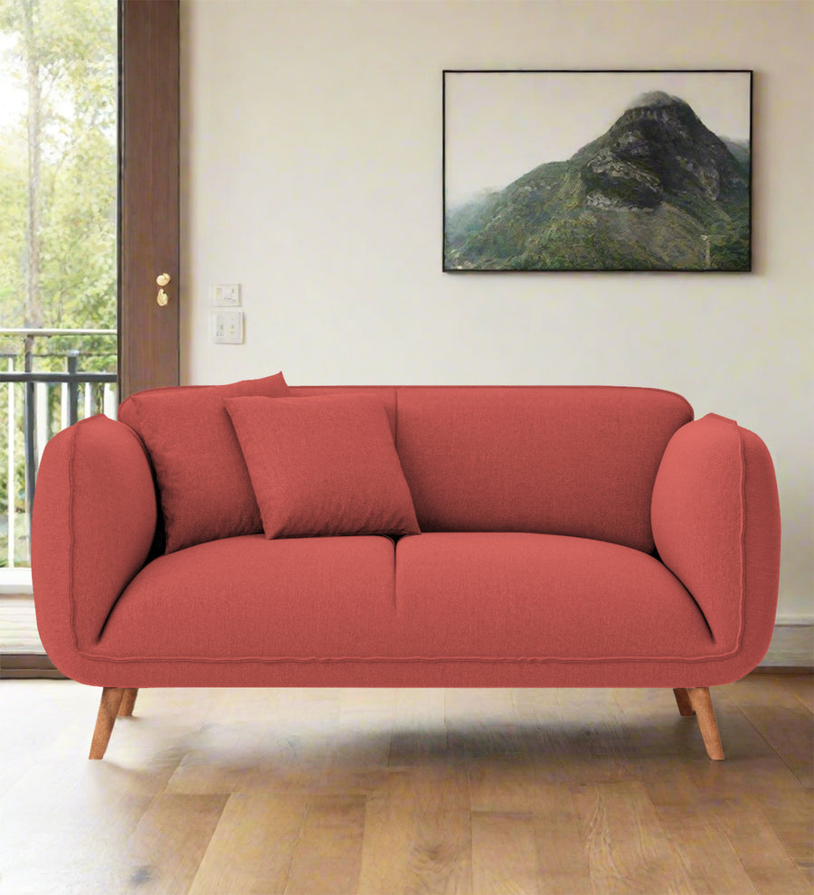 Zia  2 Seater Fabric Sofa - Salmon Pink by Febonic Living
