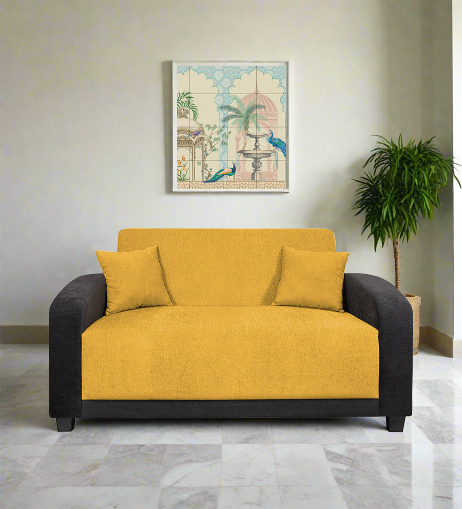 Alex  2 Seater Fabric Sofa - Bold Yellow by Febonic Living
