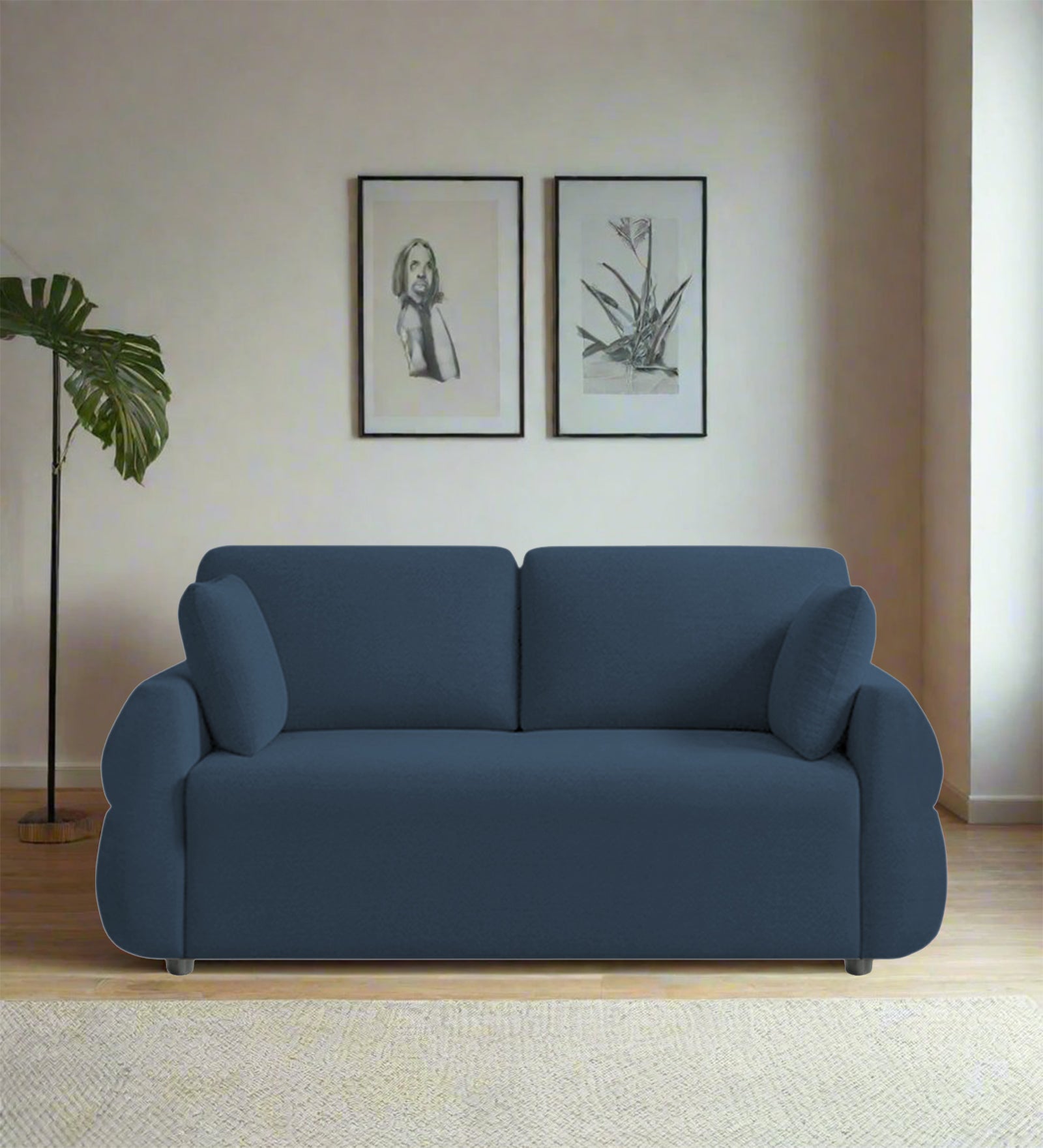 Jack Fabric 2 Seater Sofa In Light Blue Colour