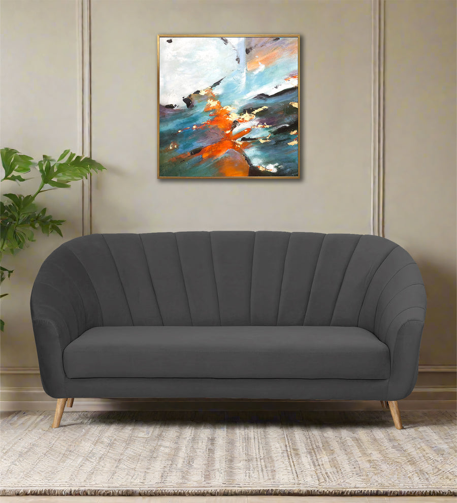 Kaylee 3 Seater Velvet Sofa - Davy grey by Febonic Living