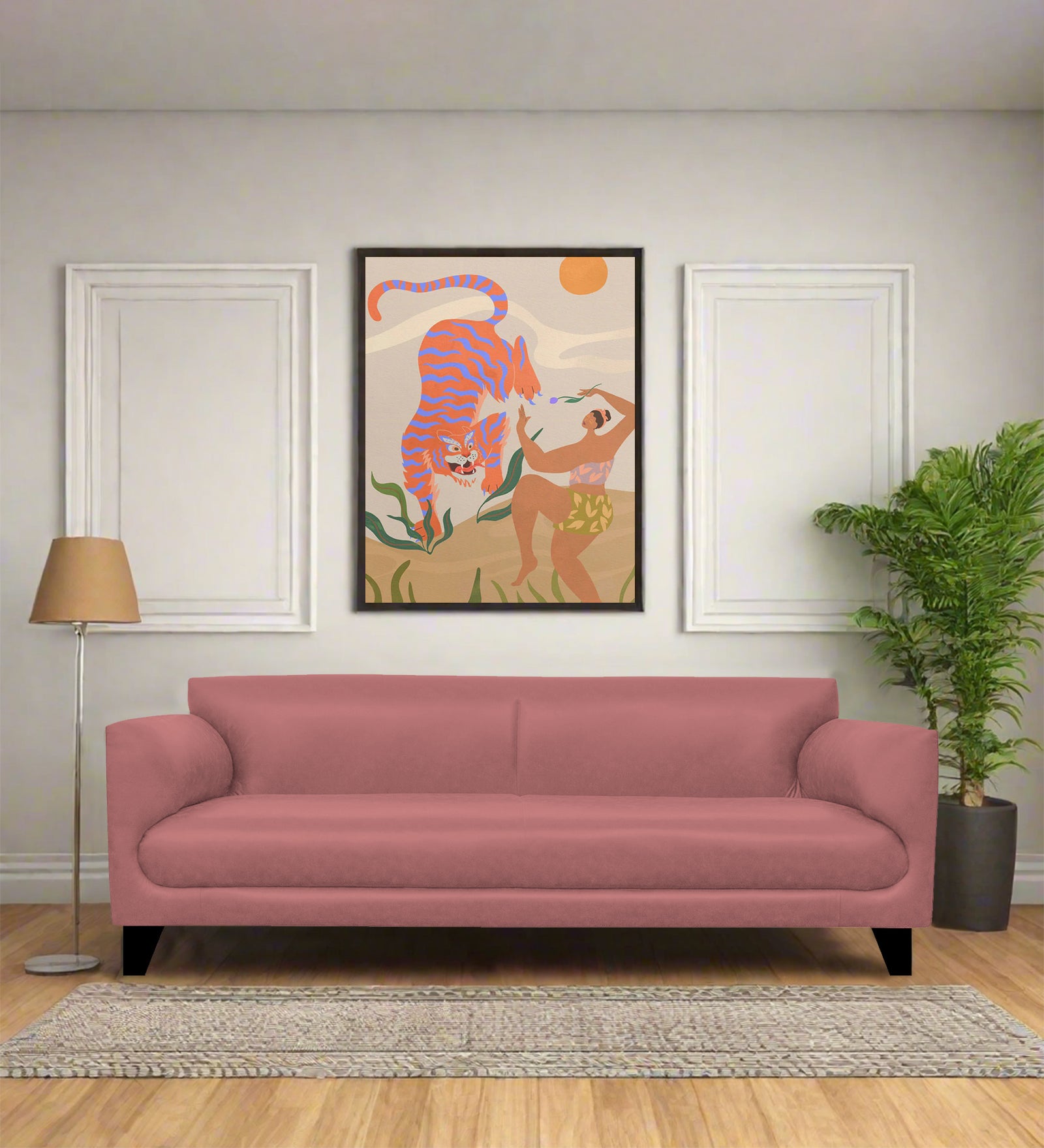 Convi Leatherette 3 Seater Sofa in Light Pink Colour