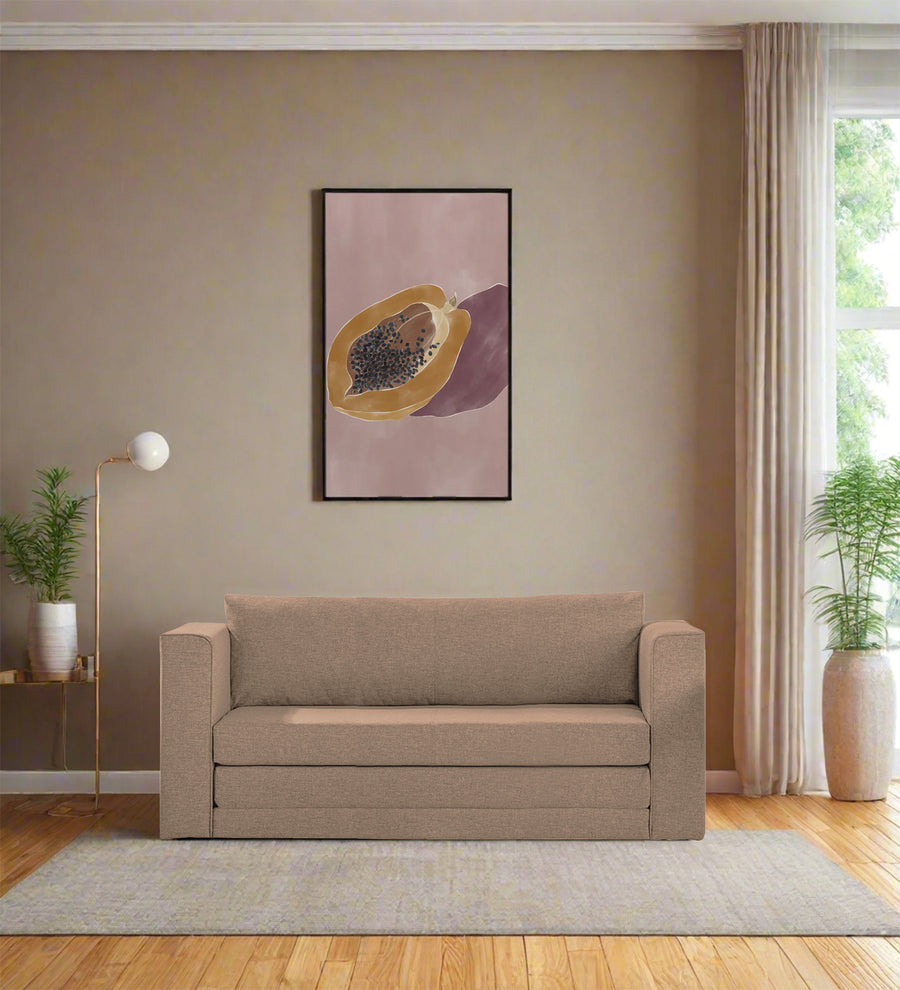 Kenia  3 Seater Foldable  Cum Bed Fabric Sofa - Cookie Beige by Febonic Living