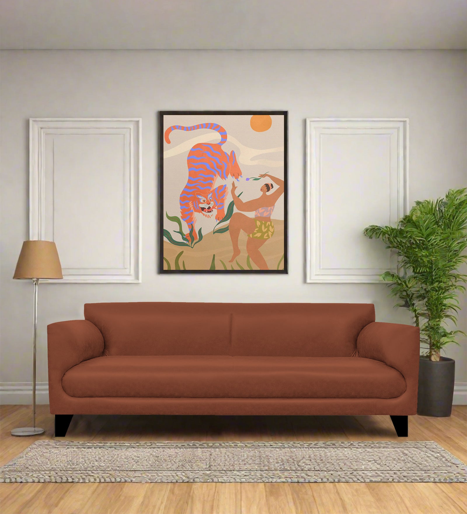 Convi Leatherette 3 Seater Sofa in Sandle Brown Colour