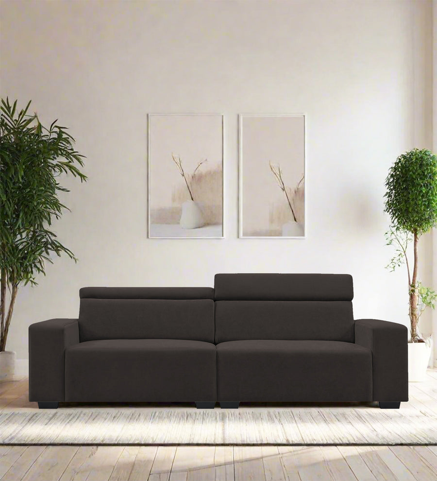 Hiro 3 Seater Fabric Sofa - Coal Brown by Febonic Living