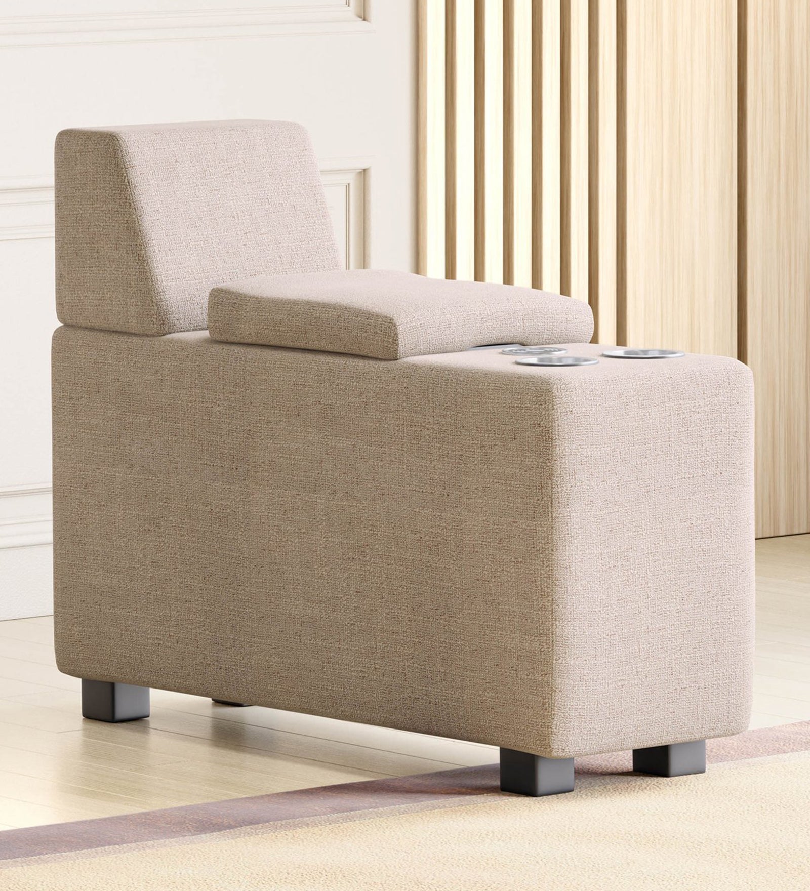 Tacob Fabric Console Table In Woom Beige Colour - Febonic Living