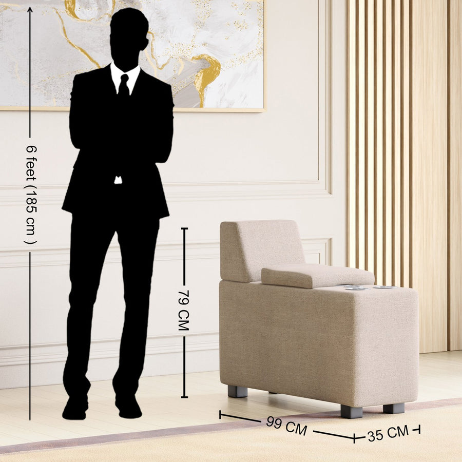 Tacob Fabric Console Table In Woom Beige Colour - Febonic Living