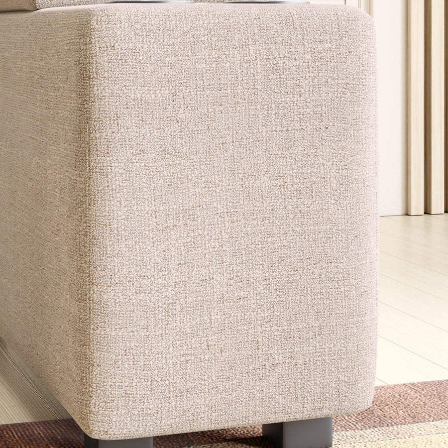Tacob Fabric Console Table In Woom Beige Colour - Febonic Living