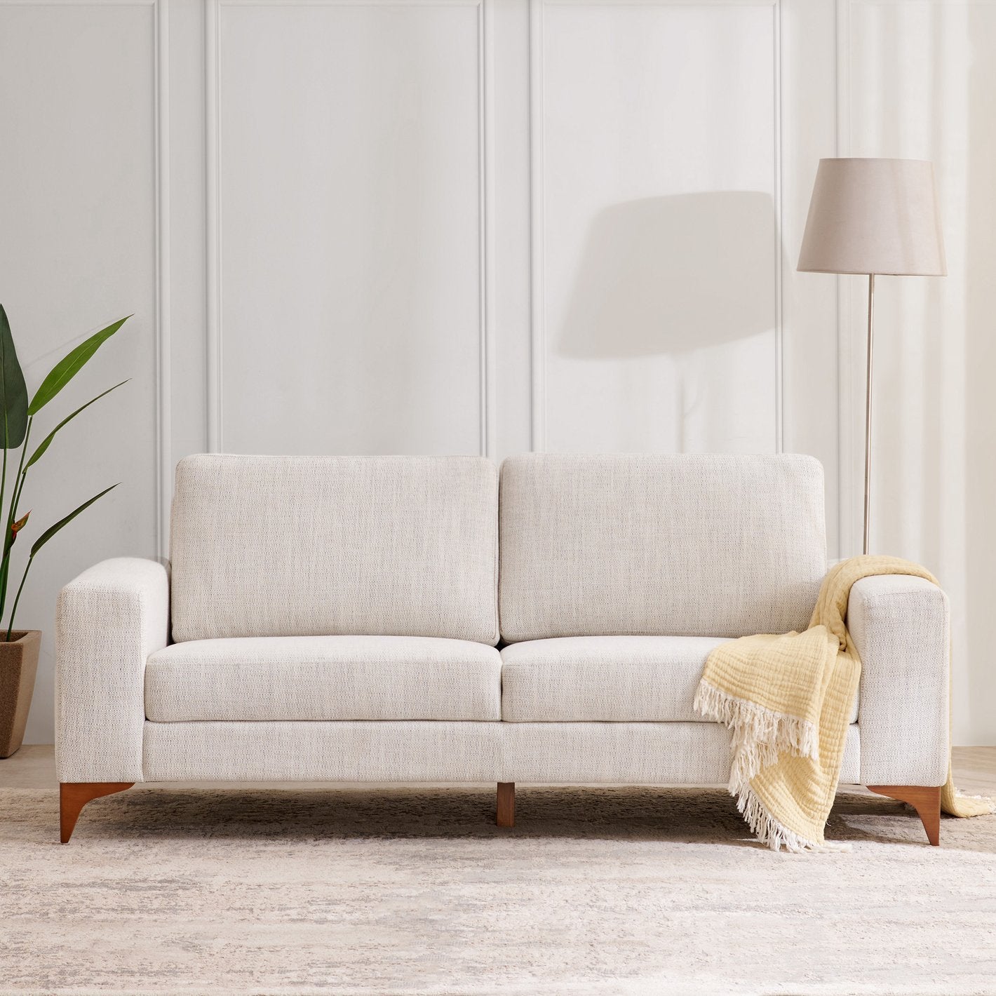Quebec Fabric 3 Seater Sofa in Mayback Beige Colour
