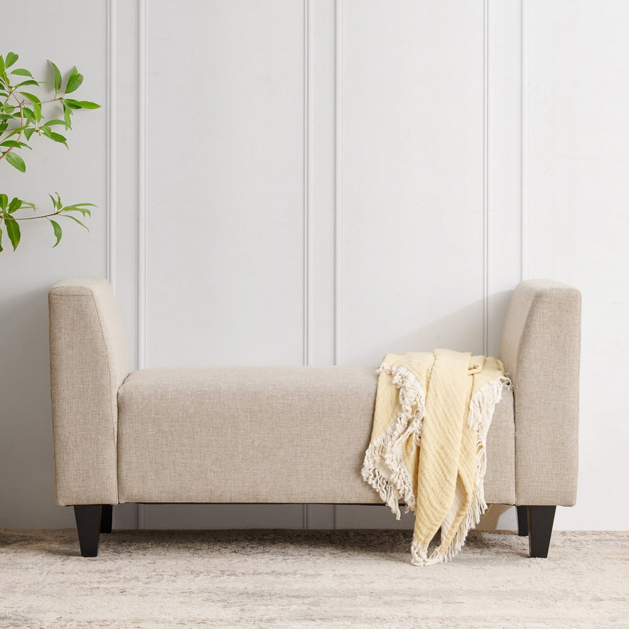 Berry Fabric Bench In Cosmic Beige Colour - Febonic Living