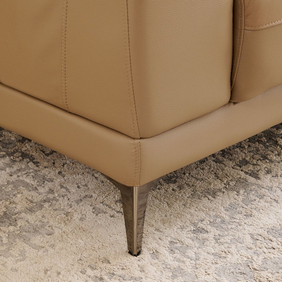 Arya Leatherette 3 Seater Sofa In Sepia Beige Colour - Febonic Living