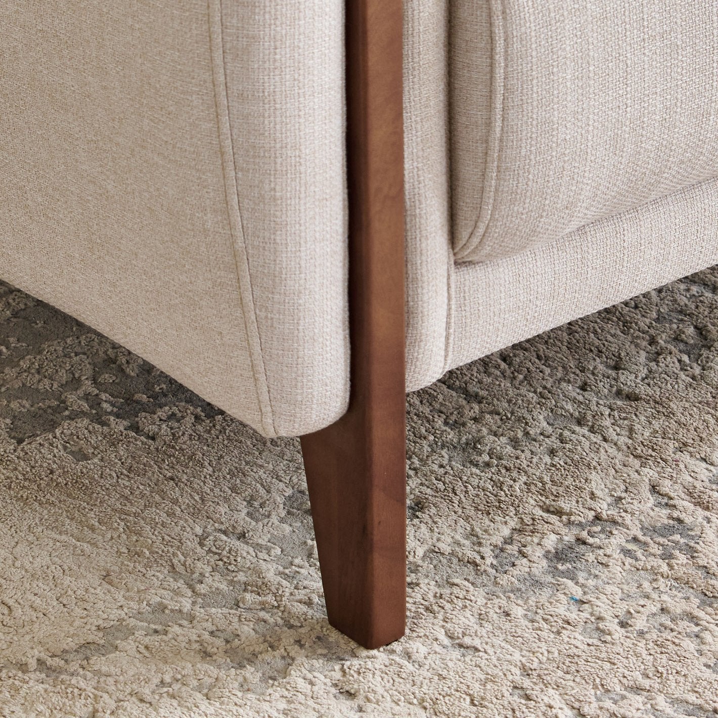 Halifax Fabric 1 Seater Sofa in Crypto Beige Colour - Febonic Living