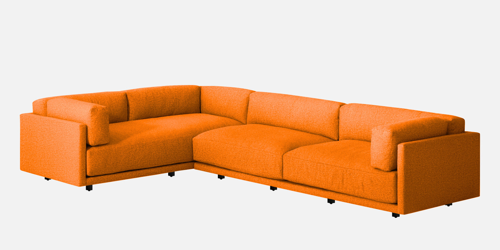 Nixon Fabric 6 Seater LHS Sectional Sofa In Vivid Orange Colour