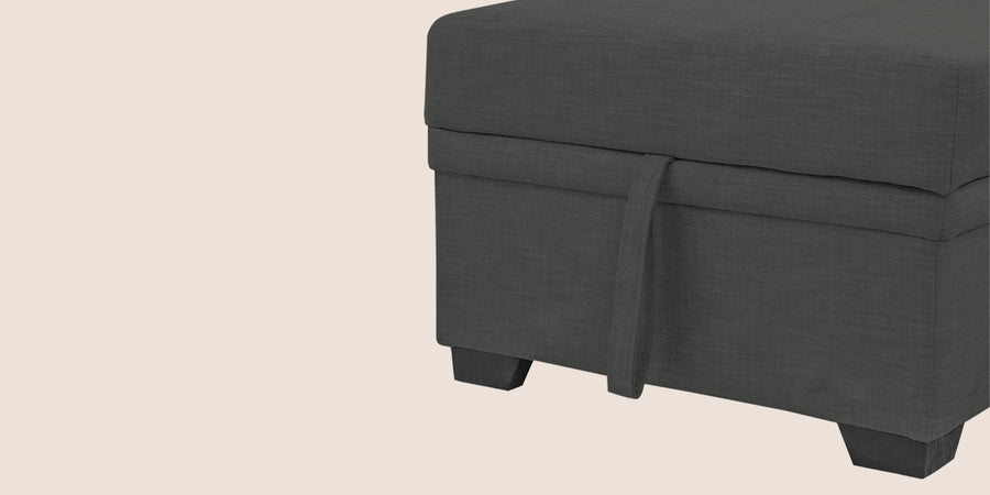 Jody Fabric 3 Seater Pull Out Sofa Cum Bed In Charcoal Grey Colour With Storage - Febonic Living